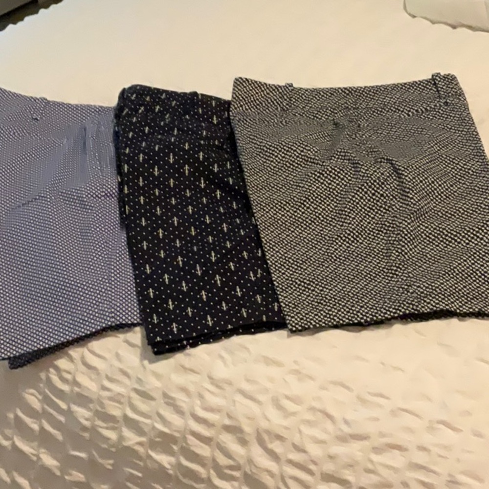 3 pairs Talbots shorts blue and black prints size 8P